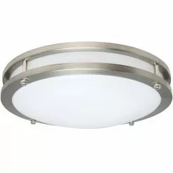 Style Selections Flush Mount Ceiling Light for Modern Decor - Needs 1 20-Watt LED Bulb - Silver Finish - 14-in dia