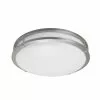 Project Source Round Flush Mount Ceiling Light - LED - 14-in - Metal/Acrylic - Brushed Nickel