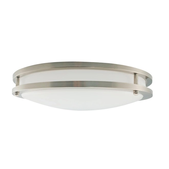 Project Source Round Flush Mount Ceiling Light - LED - 14-in - Metal/Acrylic - Brushed Nickel 5 Project Source Round Flush Mount Ceiling Light - LED - 14-in - Metal/Acrylic - Brushed Nickel - Image 3