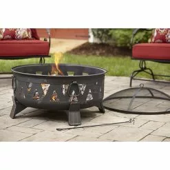 Style Selections Fire Pit - Antique Steel - Wood Burning - 21 21/32-in H x 30-in W x 30-in D 9 Style Selections Fire Pit - Antique Steel - Wood Burning - 21 21/32-in H x 30-in W x 30-in D -Garden Decor Style 11875021d L