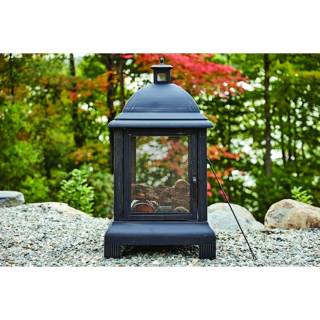 Style Selections Steel Outdoor Fireplace - 24 x 44-in - Black 5 Style Selections Steel Outdoor Fireplace - 24 x 44-in - Black - Image 3