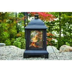 Style Selections Steel Outdoor Fireplace - 24 x 44-in - Black 9 Style Selections Steel Outdoor Fireplace - 24 x 44-in - Black -Garden Decor Style 11875023d L