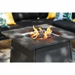 Bali Outdoor Fire Pit - Black - Steel - 50,000-BTU - 24 51/64-in H x 28-in W x 28-in D -Garden Decor Style 11875029d L