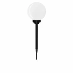 Solar Landscape Light Ball Stake - Plastic 5.91-in Silver
