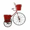 Style Selections 1-Pack 19.69-in x 20-in Red Metal Planter -Garden Decor Style 18835037 L