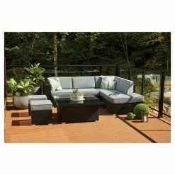 Style Selections Soho Patio Sectional Seating Set - Grey/Black - 6 Seats -Garden Decor Style 20235048c L