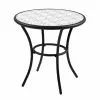 Style Selections Melrose 28-in Black Steel Round Bistro Table -Garden Decor Style 20235157 L