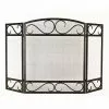 Style Selections 3-Panel Fireplace Screen - Scroll - Steel - 50.2-in x 32-in - Black -Garden Decor Style 30735568 L