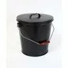 Style Selections Ash Bucket with Lid - 12-in - Steel - Black -Garden Decor Style 30736523 L