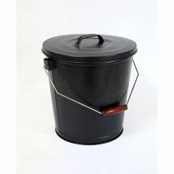 Style Selections Ash Bucket with Lid - 12-in - Steel - Black