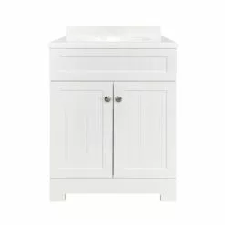 Style Selections Ellenbee Bathroom Vanity with Top White 24-in
