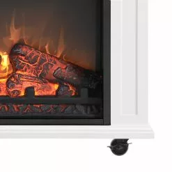 Style Selections Rolling Electric Fireplace - Infrared - 25.6-in - White Oak -Garden Decor Style 32255009c L