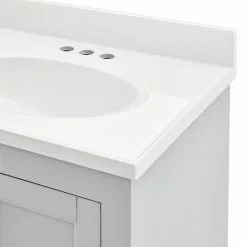 Style Selections Lowry Bathroom Vanity with Mirror - Light Grey - 25-in W x 19-in D x 37-in H -Garden Decor Style 32255010c L