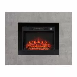 Style Selections Rossa Electric Fireplace with Timer - 23-in - Cement Ash