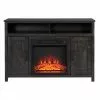 Style Selections Fluda TV Stand with Electric Fireplace - Barn Doors - Brown -Garden Decor Style 35025012 L