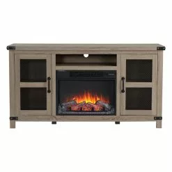 Style Selections Roslin Fireplace TV Stand for TVs up to 65-in - 32-in x 60-in - Brown