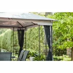 Style Selections 10-ft x 10-ft Black and Grey Gazebo with Netting -Garden Decor Style 38115277c L
