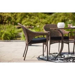 Style Selections Spruce Hills 39 1/2-in Tempered Glass Round Patio Dining Table -Garden Decor Style 41355019d L