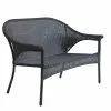 Patio Loveseat - Woven Wicker - Black -Garden Decor Style 41355024 L