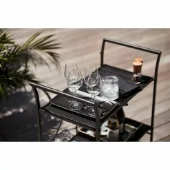 Style Selections Pelham Bay 33-in x 19-in Black Steel Foldable Patio Serving Cart 8 Style Selections Pelham Bay 33-in x 19-in Black Steel Foldable Patio Serving Cart -Garden Decor Style 41355036c L