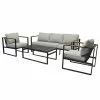 Style Selections 4-Pieces Dufferin Grey Steel Patio Conversation Set -Garden Decor Style 41355048 L