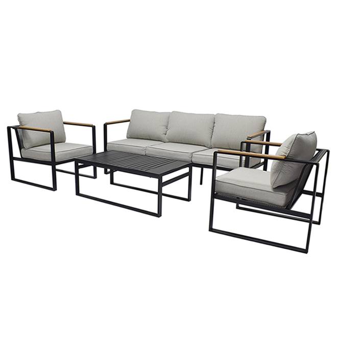 Style Selections 4-Pieces Dufferin Grey Steel Patio Conversation Set 3 Style Selections 4-Pieces Dufferin Grey Steel Patio Conversation Set