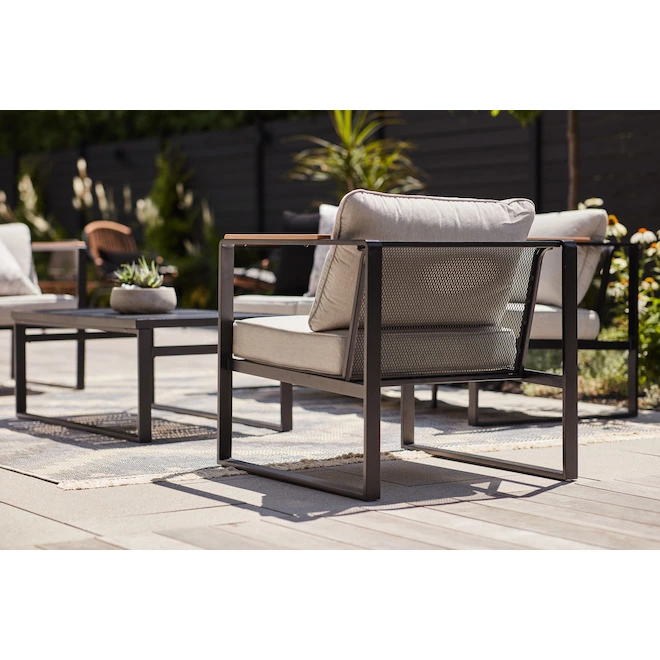 Style Selections 4-Pieces Dufferin Grey Steel Patio Conversation Set 5 Style Selections 4-Pieces Dufferin Grey Steel Patio Conversation Set - Image 3