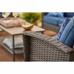 Style Selections Sunbridge Conversation Set - 4 Pieces - Steel - Blue 9 Style Selections Sunbridge Conversation Set - 4 Pieces - Steel - Blue -Garden Decor Style 41355050d L