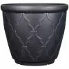 Style Selections Pot with Quatrefoil Design - 18.7-in - Polypropylene - Grey