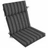 Style Selections Polyester Reversible High-Back Chair Cushion with Striped Pattern -Garden Decor Style 41537231 L