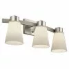 Bathroom Wall Sconce - Steel - 3 Lights - Nickel -Garden Decor Style 43105007 L