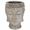 Buddha Head Flower Pot - 8.5" - Resin - Grey -Garden Decor Style 43225035 L