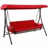 Style Selections Futon Swing - 3-Person - 8-ft - Steel/Polyester - Red/Brown -Garden Decor Style 44315009 L