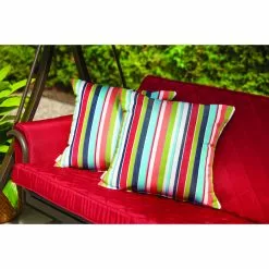 Style Selections Futon Swing - 3-Person - 8-ft - Steel/Polyester - Red/Brown -Garden Decor Style 44315009d L