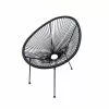 Style Selections 26.7-in x 28.7-in x 33.4-in Black Outdoor Stacking Chair -Garden Decor Style 44315015 L