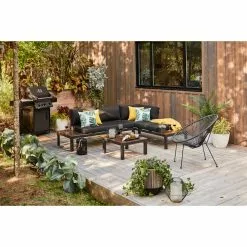 Style Selections 26.7-in x 28.7-in x 33.4-in Black Outdoor Stacking Chair 8 Style Selections 26.7-in x 28.7-in x 33.4-in Black Outdoor Stacking Chair -Garden Decor Style 44315015c L