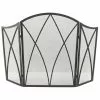 Style Selections 47.87-in Black Steel Gothic Arch 3-Panel Fireplace Screen -Garden Decor Style 46715009 L