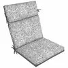 Style Selections 1-Piece Tybalt Damask Grey Patio Chair Cushion -Garden Decor Style 47235045 L