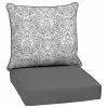Style Selections 2-Piece Tybalt Damask Grey Deep Seat Patio Chair Cushion 1 Style Selections 2-Piece Tybalt Damask Grey Deep Seat Patio Chair Cushion -Garden Decor Style 47235046 L
