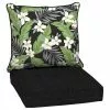 Style Selections 2-Piece Oliani Tropical Black Floral Deep Seat Patio Chair Cushion -Garden Decor Style 47235050 L