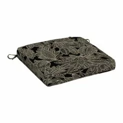 Style Selections 1-Piece Black Theodora Jacobean Floral Seat Pad