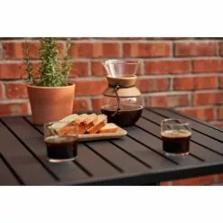 Style Selections Square Outdoor Table - Steel - 33-in x 33-in x 39-in - Matte Black -Garden Decor Style 47865000d L