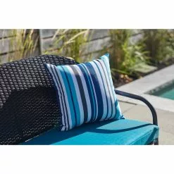 Pelham Bay Patio Loveseat - Woven Wicker - 2 Seats - Black -Garden Decor Style 47865003c L