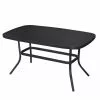 Style Selections Pelham Bay Outdoor Table with Round Corners - Steel - 40-in x 22.5-in x 20.25-in - Black -Garden Decor Style 47865006 L