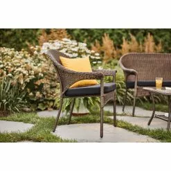 Style Selections 1-Piece Spruce Hills Black Patio Seat Pad -Garden Decor Style 48325009c L