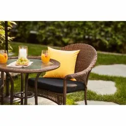 Style Selections 1-Piece Spruce Hills Black Patio Seat Pad -Garden Decor Style 48325009d L