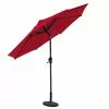 Style Selections Vinehaven Market Umbrella with LED Lighting - Aluminum and Olefin - Tiltable - Red -Garden Decor Style 48655007 L