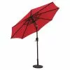 Style Selections Tiltable Umbrella - Aluminum and Red Olefin - 9-ft -Garden Decor Style 48655012 L