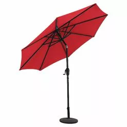 Style Selections Tiltable Umbrella - Aluminum and Red Olefin - 9-ft