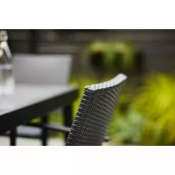 Style Selections Spoga Adam Black Patio Chair - Stackable - 22.5-in x 23.5-in x 34.5-in -Garden Decor Style 48655020c L